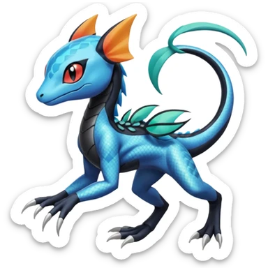 Meloetta-Dewott-Salandit-Nargacuga-Pokémon-Fakémon-fusion-hybrid-creature sticker