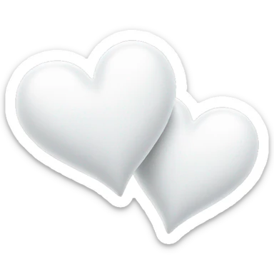 two white hearts  sticker