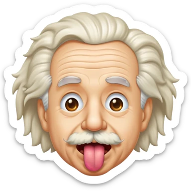 einstein sticking out his tongue freaky sticker