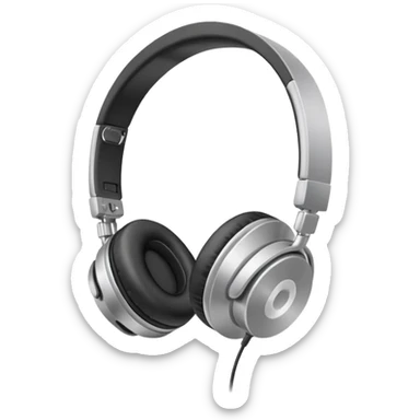 silver wired headphones  sticker