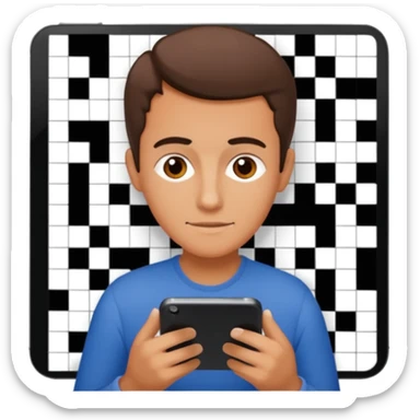 Crossword on smartphone sticker