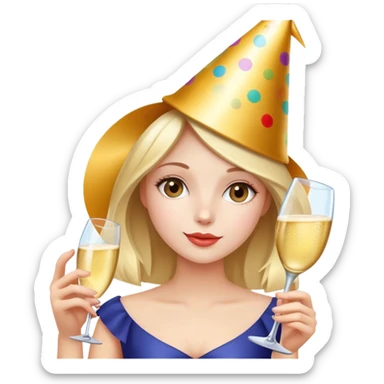 girl with champagne  sticker