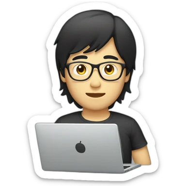 asia-glass-man-black-hair-with-laptop sticker