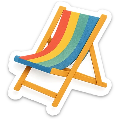 colorful and playful beach chair in paper-craft style sticker