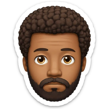 black man with beard, mustache, and short afro sad sticker