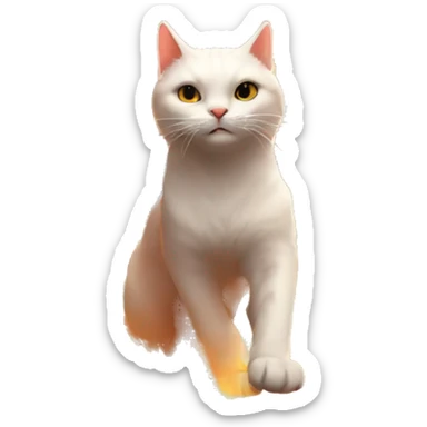 cat rising as a phoenix from the ashes sticker