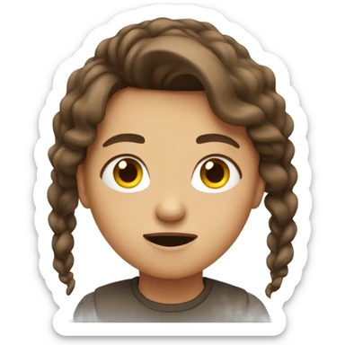 Mad girl with brown hair sticker