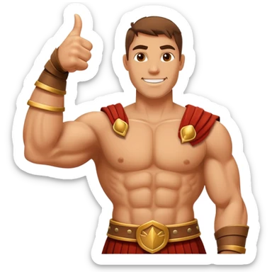A Muscular Gladiator Arm only showing Thumbs up sticker