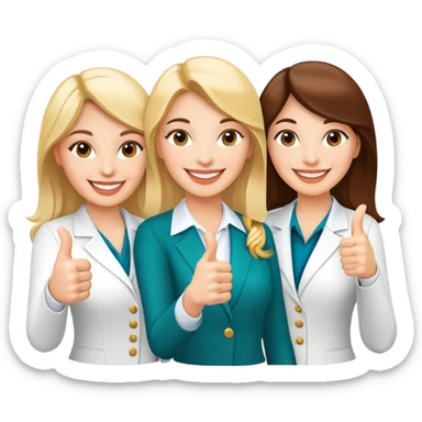Three lady realtors doing thumbs up sticker
