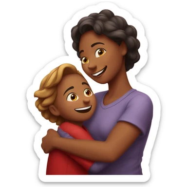 Mom hugging son happy valentines day sticker