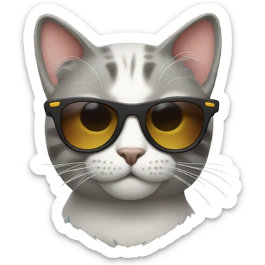 Cat with sunglasses sticker