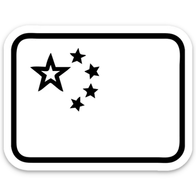 Chinese flag, simple, accurate colors, no text, icon style sticker