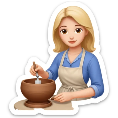 Pottery Wheel Artist woman  sticker