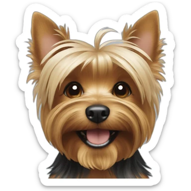 yorkshire terrier smiling sticker