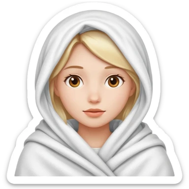 Pretty girl wrapped in a blanket sticker