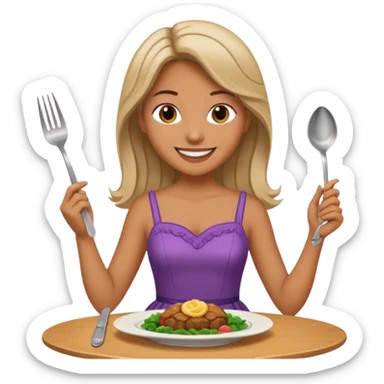 Create a person having dinner. sticker
