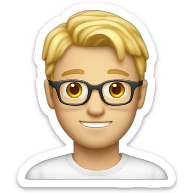 Blond man programmer big hazelnut sticker