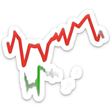 trading chart decreasing red graph sticker