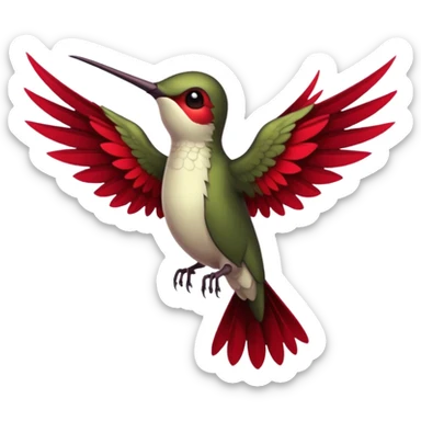 creppy demon like hummingbird with  creppy and very long wings   staring in your soul  sticker