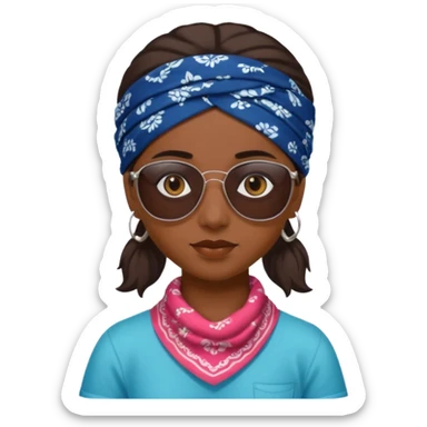kerala Girl  with bandana & sunglass sticker
