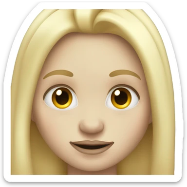 oger emoji with pale skin and blonde hair and big eyelashes sticker