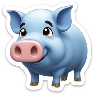 Cochon bleu sticker