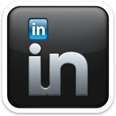 3d linkedin logo in black (the real Linkedin logo must be used) sticker