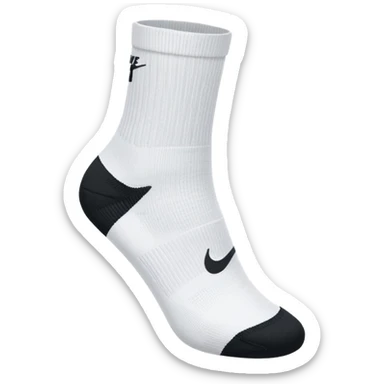 white sock, with black nike logo socks sticker