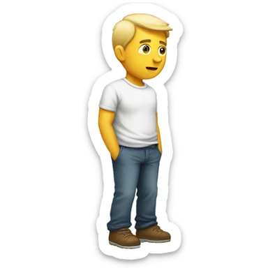 Sad white man like super sad walking away but he has turned his head looking back at you sticker