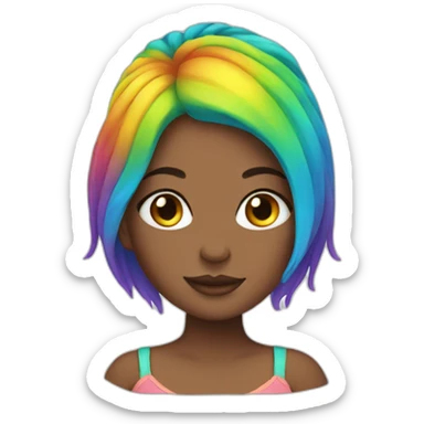 pregnant rainbow hair sticker