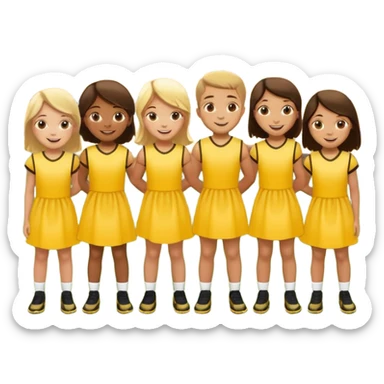football team kids in yellow dress sticker
