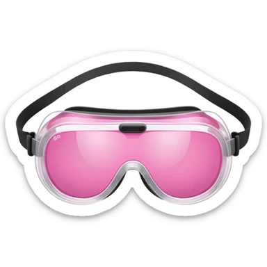 protective goggles with pink polarized lenses, adjustable headband sticker