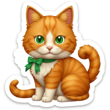 a cat with a knot in its tail sticker