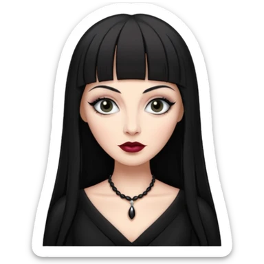 morticia addams com franja sticker