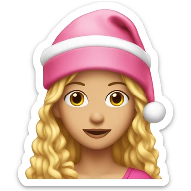 shakira with pink santa hat sticker