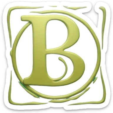Letter “B” inside a Rounded Square Cyan Colored  sticker