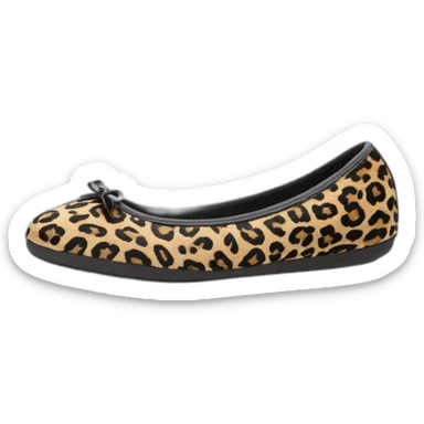 chausson ballerine isotoner léopard avec semelle en cuir sticker