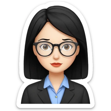 accountant woman with black hair  sticker