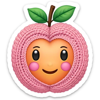 crochet single stitch (it has a color like a peach-pinky sunset) sticker