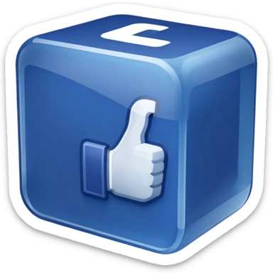 logo del icono de faceboook en diseño #D translucido sticker