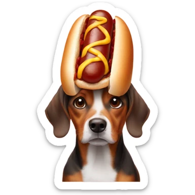 Hotdog with a hat sticker