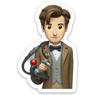 The 11th doctor with his Sonic screwdiver sticker
