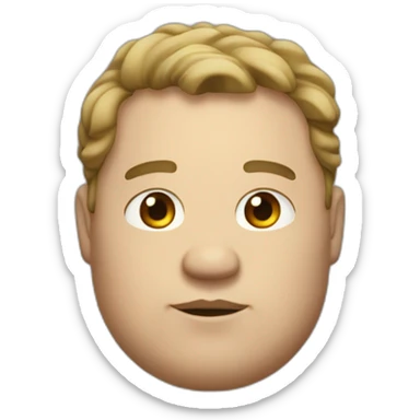 chubby man with dark blond hair thick lower lip sticker