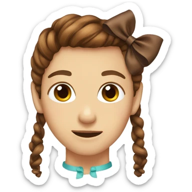 brown hair bow  sticker