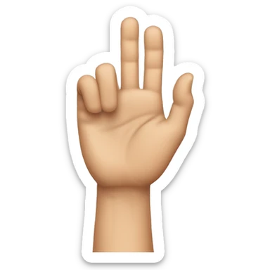 Hand who make a 3With the thumb and the hidden directory sticker