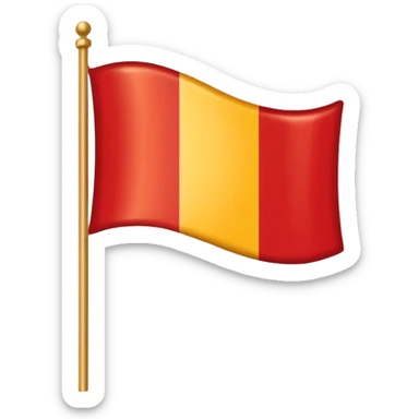 Red, white, and golden yellow vertically sequenced tricolour flag inspired by the flag of Italy sticker