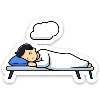 person sleeping well under good lighting, healthy circadian rhythm sticker