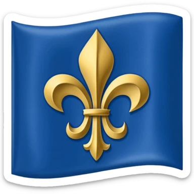 Fleur-de-lis on a blue flag sticker