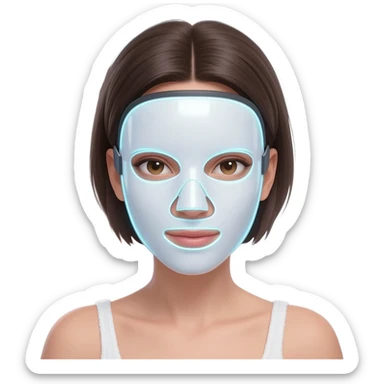 face mask self care brunette female, LED FACE MASK currentbody sticker