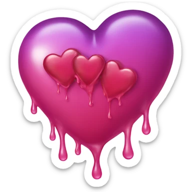 three hearts dripping wet sticker